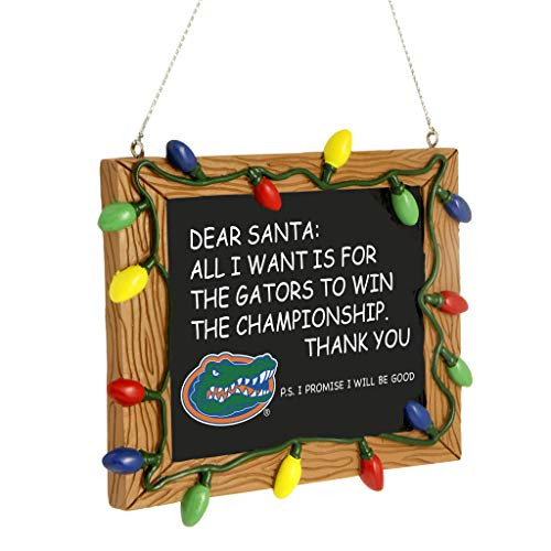 FOCO NCAA Florida Gators College Team Logo Holiday Christmas Resin Chalkboard Ornament  Team Color  One Size