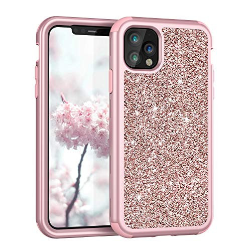 iPhone 11 Pro Max Case  Dooge Luxury Sparkle Bling Shiny Case Three Layer Full-Body Hybrid Sturdy Armor Heavy Duty Shockproof Protective Case Cover for Apple iPhone 11 Pro Max 6-5inch 2019