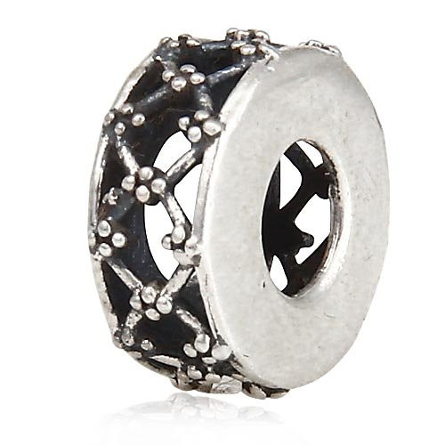 Diamond Hollow Spacer Charm 925 Sterling Silver Beads for Pandora Charms Bracelet Necklace Diamond Hollow Spacer Charm 925 Sterling Silver Beads for Pandora Charms Bracelet Necklace