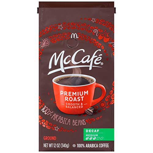 McCafe Premium Medium Roast Decaf Ground Coffee Blend 12oz Bag McCafe Premium Medium Roast Decaf Ground Coffee Blend 12oz Bag