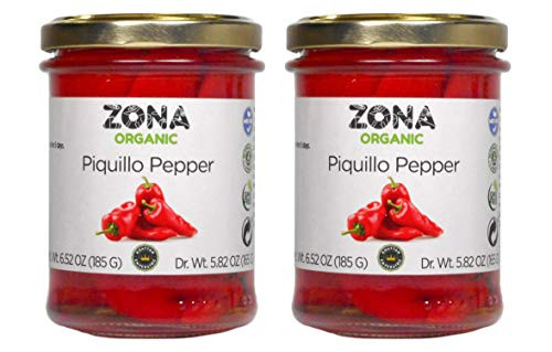 Zona Organic Spanish Fire Roasted Piquillo Peppers  6-5 oz Pack of 2