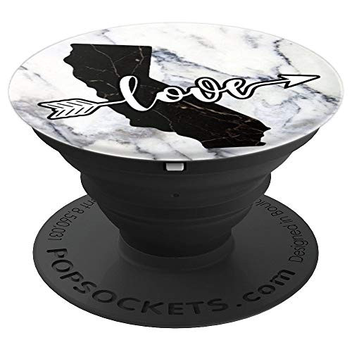 State California   Home State Map Marble Design Love PopSockets Grip and Stand for Phones and Tablets