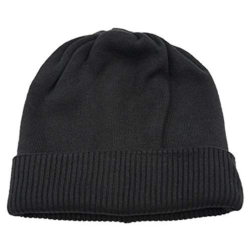 Home Prefer Men s Winter Beanie Hat Warm Slouchy Soft Headwear Daily Cap Knit Cuff Beanie Cap Black