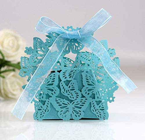 Flonding 50pcs Light Blue Laser Cut Butterfly Favor Boxes Candy Box Chocolate Gifts Box for Wedding Bridal Shower Baby Birthday Party Flonding 50pcs Light Blue Laser Cut Butterfly Favor Boxes Candy Box Chocolate Gifts Box for Wedding Bridal Shower Baby Birthday Party