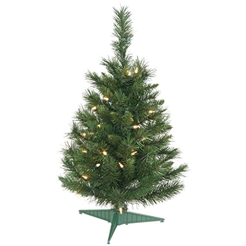 Vickerman Pre-lit Imperial Pine Tree with 35 Clear Dura-Lit Lights, 2-Feet, Green
