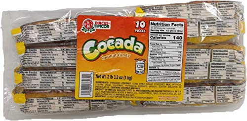 Bandera Pinatera 10 Pieces Coconut candy yellow bars