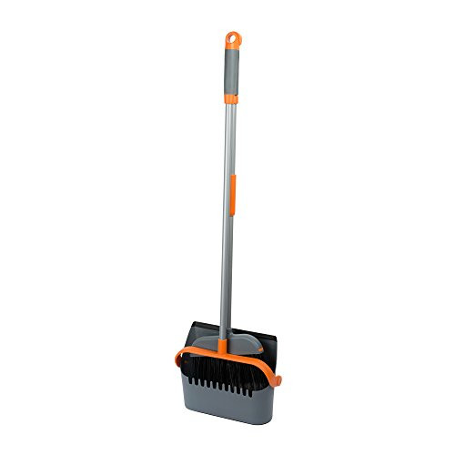 Casabella Compact Upright Sweep Set, Graphite & Orange