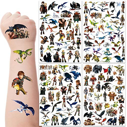 Sunny seat How to Train Your Dragon Theme Tattoos Party Supplies Decorations Favors - Waterproof Temporary Cartoon Stickers for Girls Boys Kids Class Activity  720pcs