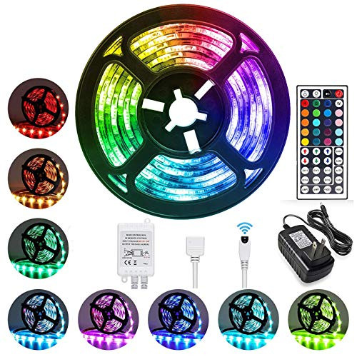LED Strip Lights 16-4ft RGB LED Lights Strip 5050 LED Tape Lights Color Changing Flexible LED Strip Lights with 44 Keys IR Remote for Home Lighting Kitchen Bed Bar Led Lights DIY Home Decoration LED Strip Lights 16-4ft RGB LED Lights Strip 5050 LED Tape Lights Color Changing Flexible LED Strip Lights with 44 Keys IR Remote for Home Lighting Kitchen Bed Bar Led Lights DIY Home Decoration
