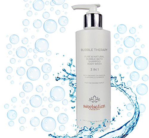 Sweetsation Therapy Bubble Therapy Pure and Natural Bubble Bath  Shampoo   Body wash  3 in 1  for All Family  8oz-