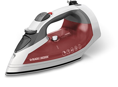 BLACK+DECKER ICR07X Xpress Steam Cord Reel Iron, White/Red