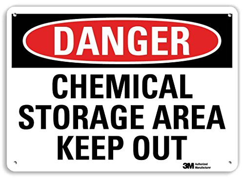 Smartsign U3-1169-RA14X10 Danger Chemical Storage Area Keep Out  Reflective Recycled Aluminum Sign  14  x 10