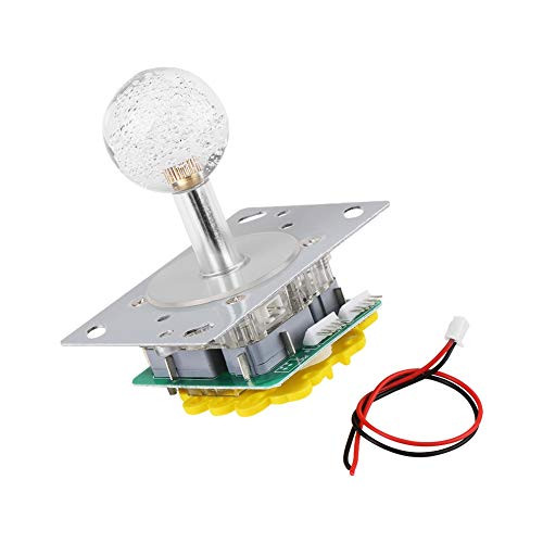 Zerodis Arcade Joystick Kit  LED Colorful Illuminated Joystick with 2P Line Switchable Arcade Joystick from 4 to 8 Way Operation for Arcade Game