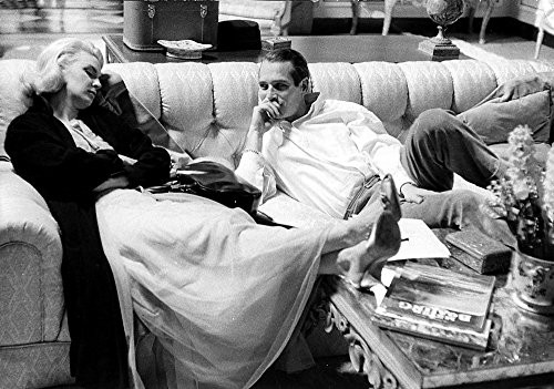 Paul Newman and Joanne Woodward on a sofa Photo Print 10 x 8