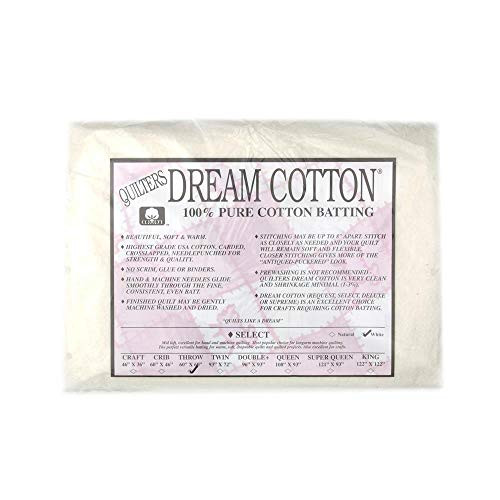Quilters Dream Natural Cotton White Select Batting x 60in Throw