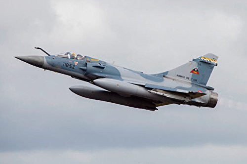 Posterazzi French Air Force Mirage 2000C Fighter Jet by Timm Ziegenthaler-Stocktrek Images Poster Print  17  x 11   Multicolor