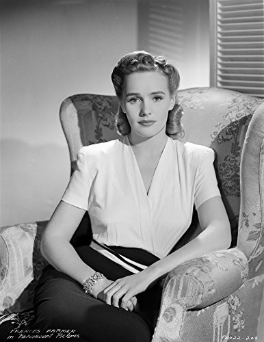 Frances Farmer on a V-Neck Top sitting on a Sofa Portrait Photo Print 8 x 10