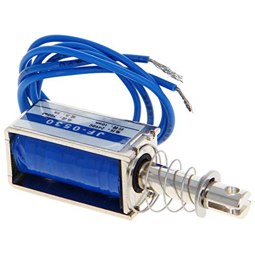 Fielect DC 24V 5N Push Pull Type Open Frame Solenoid Electromagnet Linear Motion 0-3A 7-2W JF-0530 1Pcs