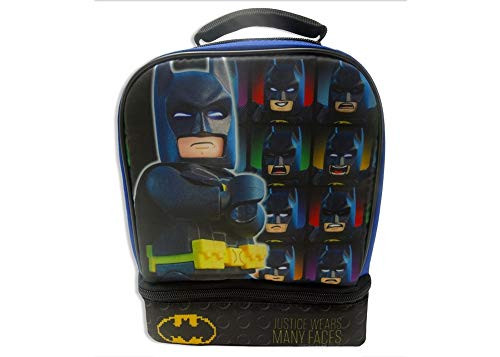 DC Comics 34901 Batman Dual Boy's Compartment Lunch Bag, Black