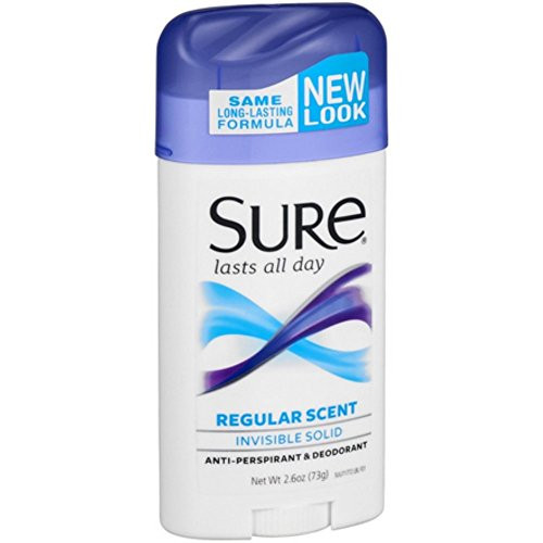 Sure Invisible Solid Anti-Perspirant and Deodorant  Regular Scent  2-6-Ounces Pack of 6
