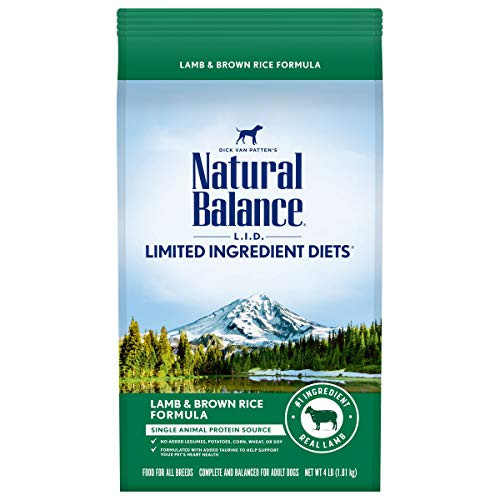 Natural Balance L-I-D- Limited Ingredient Diets Dry Dog Food  Lamb Meal   Brown Rice Formula  4 Pounds