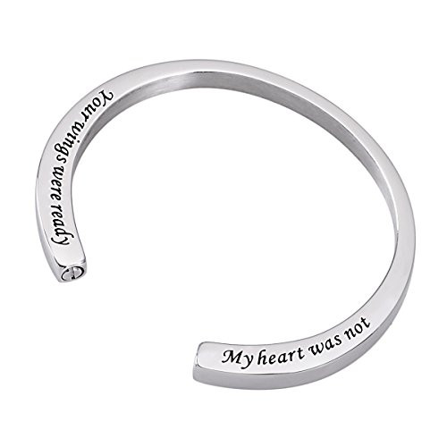 BY Cremation Jewelry Bracelet for Ash Your Wings were Ready My Heart was Not Stainless Steel Memorial Bracelet Your Wings were Ready My Heart was Not