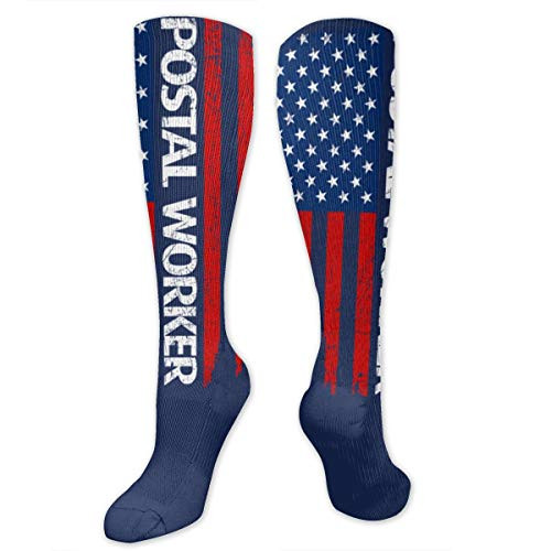 Postal Worker Flag Long Socks Cute Knee High Socks For Womens