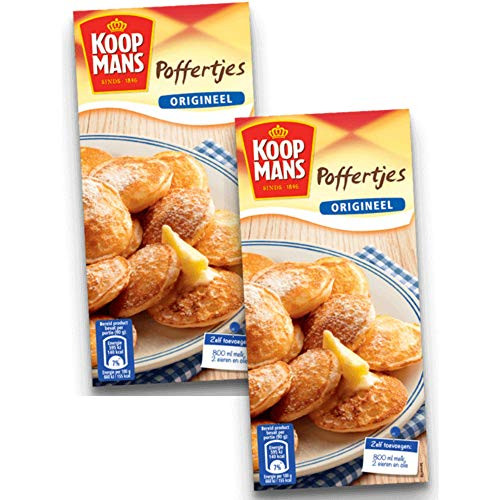 Koopmans Poffertjes Mini Dutch Pancakes Mix - 2-Pack - Original Pancake Mix  Dutch Holland Import  14-1 oz- Per Box