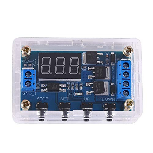 Delay Relay Module  ZK-J06 Trigger Cycle Timer Delay Module 5-36V Timer Switch Trigger Delay Control Board with Digital Tube Display and Shell for Smart Home Control