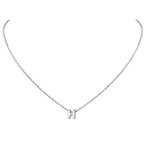 Custom Name Necklace Dainty Minimalist Jewelry 925 Sterling Silver Layered Choker Initial Letter h Pendant Necklace Personalized Bridesmaid Gifts Custom Name Necklace Dainty Minimalist Jewelry 925 Sterling Silver Layered Choker Initial Letter h Pendant Necklace Personalized Bridesmaid Gifts