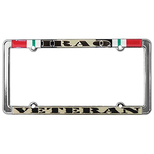 Honor Country Operation Iraqi Freedom Veteran Thin Rim License Plate Frame Chrome Metal