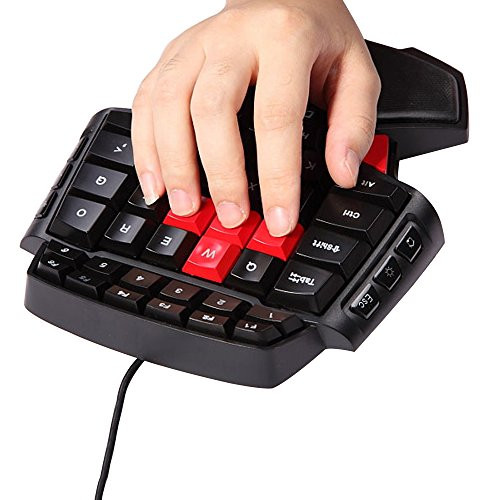 MOSTOP Keybaord One Handed Keyboard Portable Mini Gaming Keypad Ergonomic Game Controller for LOL/WOW/DOTA (Gaming Keyboard)