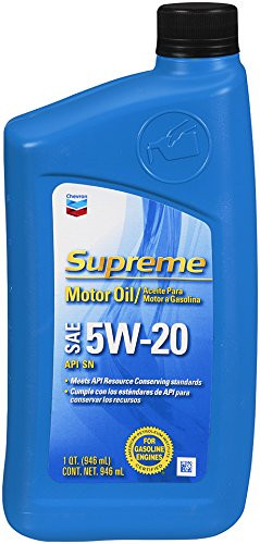 Chevron SAE 5W-20 Supreme Motor Oil - 1 Quart Bottle