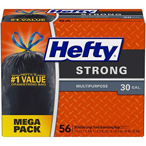 Hefty Strong Large Trash Bags  30 Gallon  56 Count