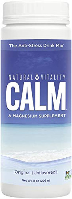 Natural Vitality Calm  Magnesium Citrate Supplement  Anti-Stress Drink Mix Powder  Unflavored - 8 Ounce Packaging May Vary