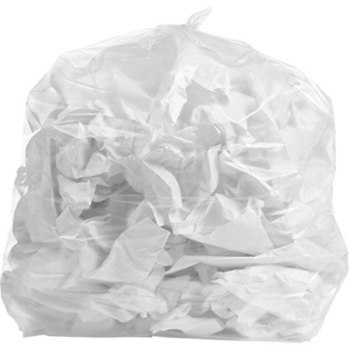 PlasticMill 33 Gallon, Clear, 1.3 Mil, 33x39, 100 Bags/Case, Garbage Bags/Trash Can Liners.