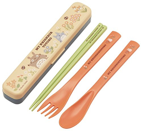 Skater Totoro Flower quiet chopsticks,fork and spoon set TAC1 from Japan