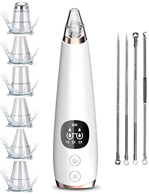 Dolanus Blackhead Remover Vacuum Pore Vacuum  USB Rechargeable pore extractor blackhead extractor tool with 6 Suction Head for Women and Men Beauty Device pimple popper tool kit with LED Display