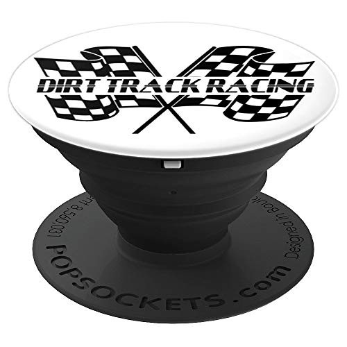 Dirt Track Racing Speedway Racing Checker Race Flag PopSockets Grip and Stand for Phones and Tablets