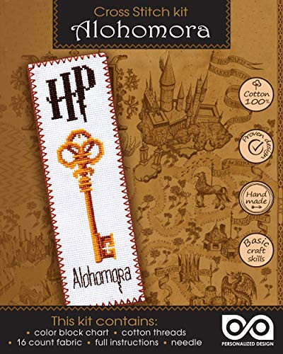 Cross Stitching Kit Harry Potter Alohomora - DIY Bookmark Sewing Kit