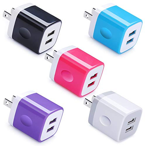 USB Wall Plug  Charge Box  UorMe 5-Pack 2-1Amp 5V Dual Port USB Wall Adapter Charger Plug Cube Box Compatible iPhone 11 Xs Max XR X 8 7 6  Galaxy A71 A51 A31 S10 S9  LG Q70 V60 ThinQ  Android Phones