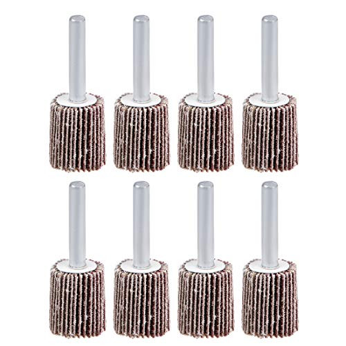 uxcell 0-8-inch Flap Wheel 120 Grits 1-4-inch Shank Sanding Disc Abrasive Wheel 8 Pcs