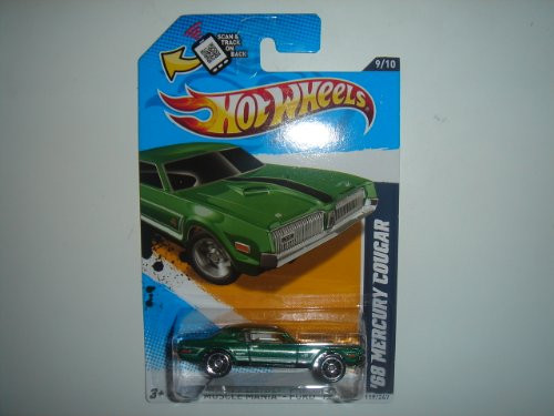 2012 Hot Wheels KMart Exclusive Muscle Mania - Ford 68 Mercury Cougar Green 119-247 2012 Hot Wheels KMart Exclusive Muscle Mania - Ford 68 Mercury Cougar Green 119-247