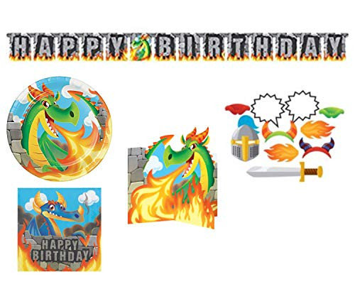 Dragon Birthday Party Supplies Decorations Kit for 16 Knights and Princesses-Party Supplies Dragon Includes Plates, Napkins, Centerpeice,Banner and Photo Props Dragon Party Supplies Dragon Birthday Party Supplies Decorations Kit for 16 Knights and Princesses-Party Supplies Dragon Includes Plates, Napkins, Centerpeice,Banner and Photo Props Dragon Party Supplies