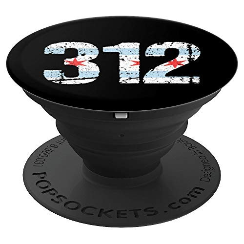 Chicago 312 Flag Area Code City Pride Souvenir PopSockets Grip and Stand for Phones and Tablets