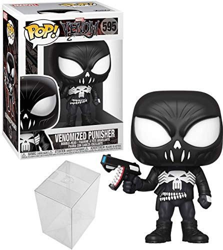 Funko Pop! Marvel  Marvel Venom - Punisher Venomized Bundle with 1 PopShield Pop Box Protector