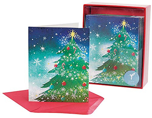 Papyrus Boxed Holiday Christmas Cards  Magical Tree Top  20 Count 6139149