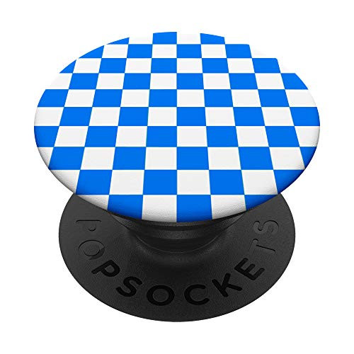 Checkered Blue and White Checkerboard Pattern Style Bavaria PopSockets PopGrip  Swappable Grip for Phones   Tablets