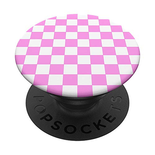 Checkered Rose and White Checkerboard Pattern Style PopSockets PopGrip  Swappable Grip for Phones   Tablets