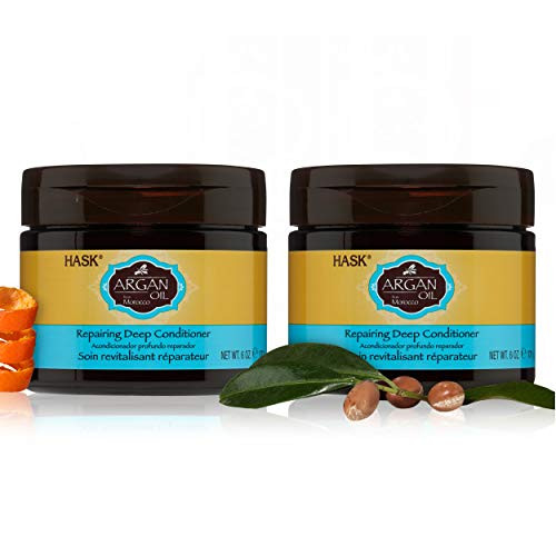 HASK Beauty Deep Conditioner Treatments for all hair types  color safe  gluten free  sulfate free  paraben free ARGAN  2 Jars
